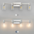 4-Light Modern Vanity Light Fixtures Over Mirror, Brushed Nickel Bathroom Light - Image 5