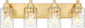 4-Light Bathroom Light Fixtures, 24.5 Inch Brushed Gold Vanity Lights by Metwet