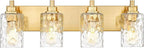 4-Light Bathroom Light Fixtures, 24.5 Inch Brushed Gold Vanity Lights by Metwet