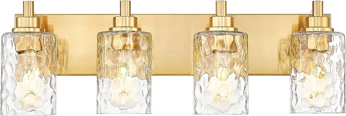 4-Light Bathroom Light Fixtures, 24.5 Inch Brushed Gold Vanity Lights by Metwet