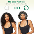 2 PCS Shower Cap Waterproof Double Layer Elastic Adjustable Reusable Hair Bath - Image 5