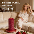 Romantic Rose Scented Pillar Candle - Image 2
