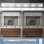 SineRise LED Modern Bathroom Vanity Light Fixtures, Matte White Modern Acrylic - Image 3