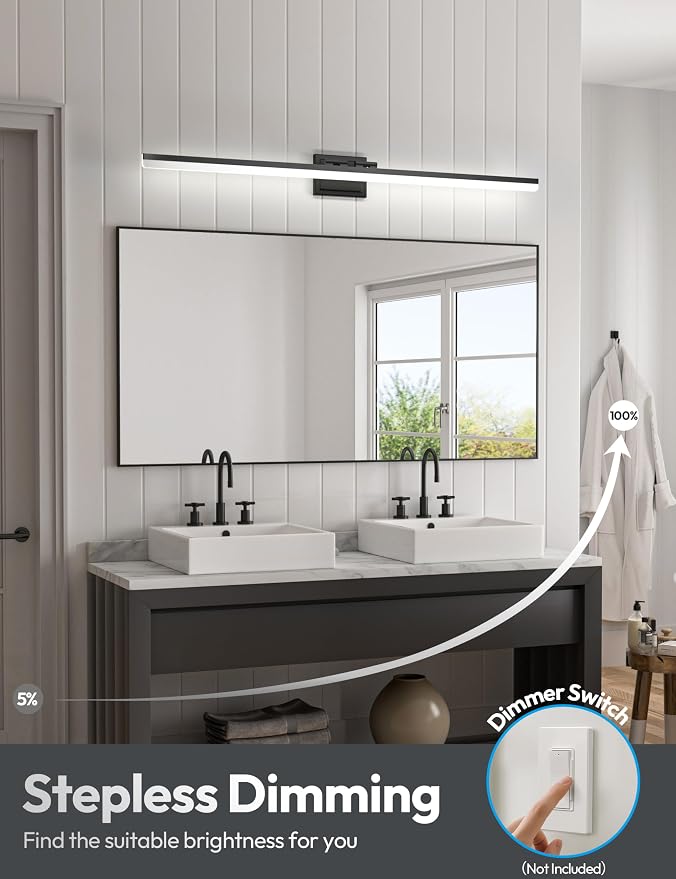 VOLISUN Modern Bathroom Vanity Light 48 inch, 40W Dimmable 5CCT Led Bathroom - Image 4