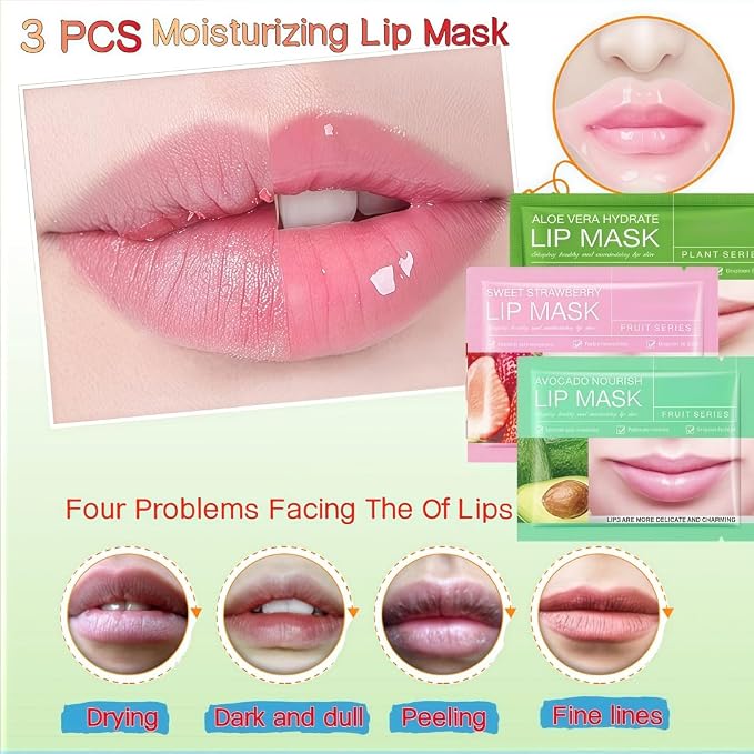 12PC Natural At-Home Spa Skincare Kit | Strawberry Aloe Vera Avocado Face Hand - Image 6