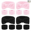 CIEHER 12 PCS Black & Pink Makeup Headband by CIEHER