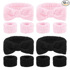 CIEHER 12 PCS Black & Pink Makeup Headband by CIEHER
