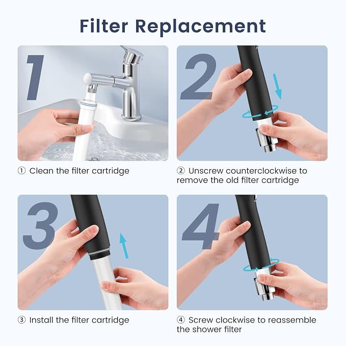 FEELSO Shower Filter for Handheld Shower Head, 2 Pack Replacement Filters for - Image 6