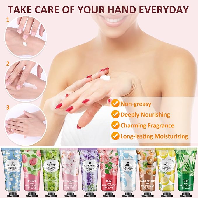 VESPRO 56 Pack Hand Cream Gifts Set, Mothers Day Gifts, Bulk Hand Lotion Travel - Image 4