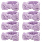 Ondder Spa Headband for Washing Face 8 Pack Purple Skincare Headbands for Women by Ondder