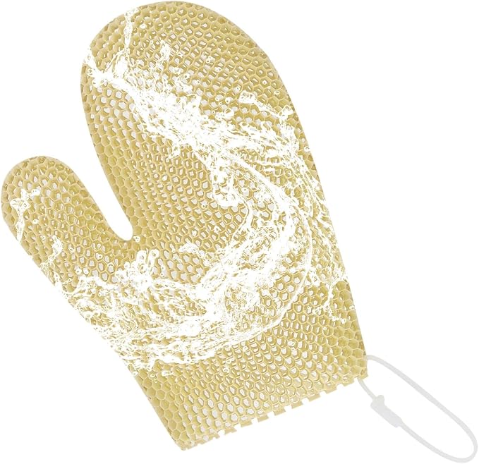Honeycomb Exfoliating Bath Gloves by Koqye