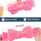 Ondder Spa Headband for Washing Face, Rose Red Terry Cloth - Image 5