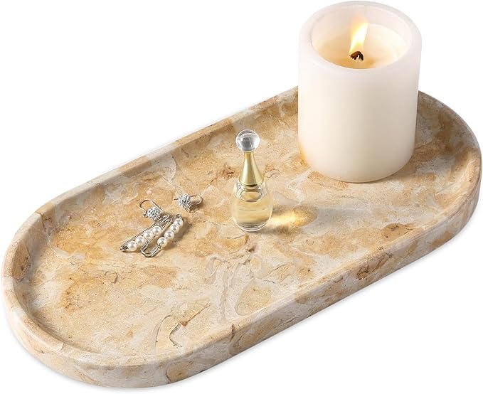 Koville Egypt Natural Marble Tray, Catchall Tray by Koville