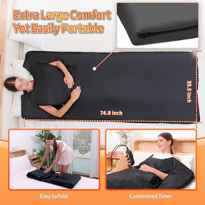 Infrared Sauna Blanket for Home: Extra Large Portable Design for Full Body - Image 5