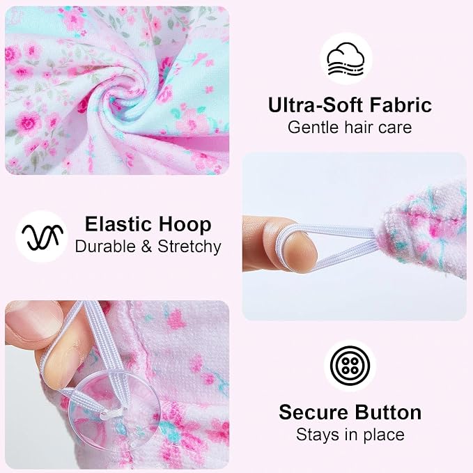2 Pack Microfiber Hair Towel Wrap - Image 3