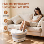 Pedicure Foot Spa with Bubble and Heat, Collapsible Foot Soaking Tub with - Image 3