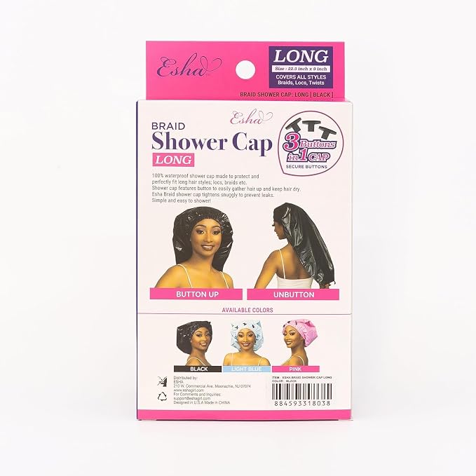 Esha Girl - Shower Cap for Extra Long Hair, Twists – Waterproof – Snug Fit - Image 4