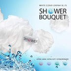 SHOWER BOUQUET Loofah Soft-White-Cloud XL Bath-Sponge 4-Pack // Extra Large 75g - Image 6