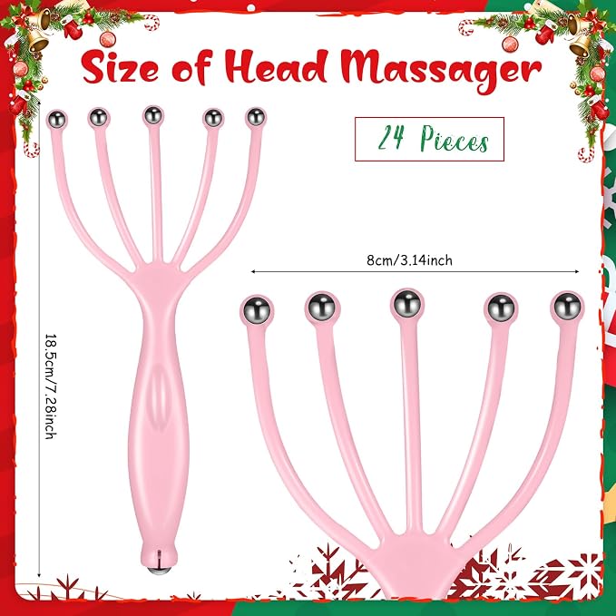 TrelaCo 24 Pcs Scalp Massager Portable Handheld Spa Head Massager - Image 2