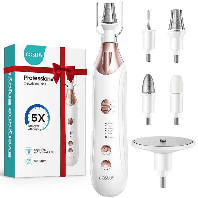 COSLUS C43 Professional Manicure Pedicure Kit, 5-in-1 Electric Nail File by COSLUS