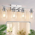 Indoi 4 Light Bathroom Light Fixtures, Chrome Vanity Lights by Indoibrightenyourbathroom