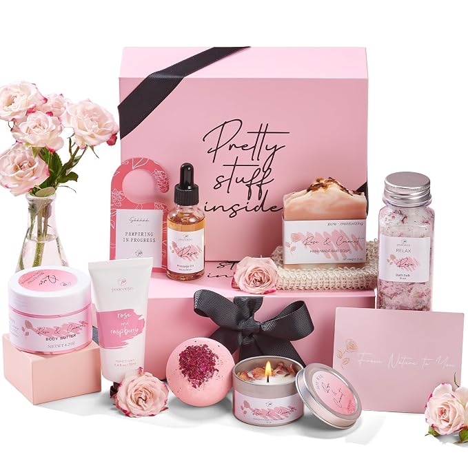 Mother's Day Gift for Mom Spa Gifts Bath Baskets Relaxing Spa Self Care Gift by PEACOEYE