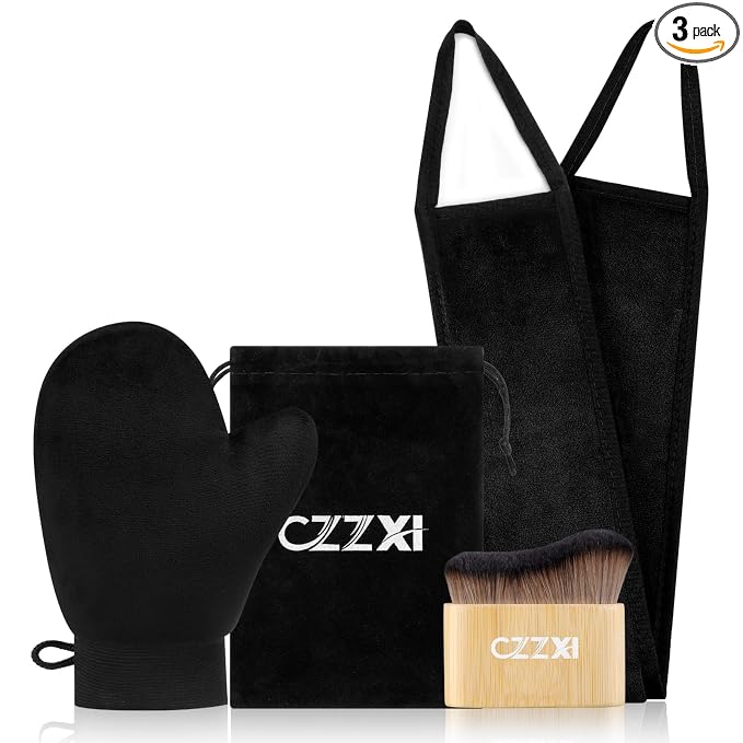CZZXI Tanning Mitt, Body Brush & Back Tanner Applicator Kit – Self-Tan by CZZXI