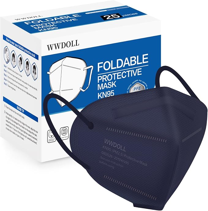 WWDOLL KN95 Face Mask 25 Pack, 5-Layers Breathable Disposable KN95 Masks by WWDOLL