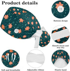 Scrub Caps Women Nursing Hats Floral Flowers - Image 4