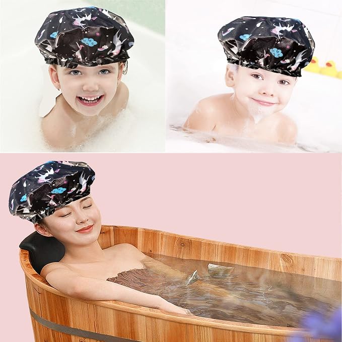 Unicorn Shower Cap for Women Men, Hotel and Hair Salon - Image 2