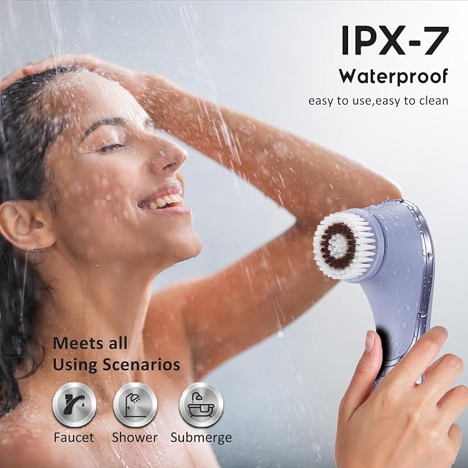 Facial Cleansing Brush Face Scrubber Exfoliator Rechargeable IPX7 Waterproof - Image 4