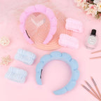 6Pcs Spa Set, Terry Cloth Headbands & Wrist Washbands - Image 7