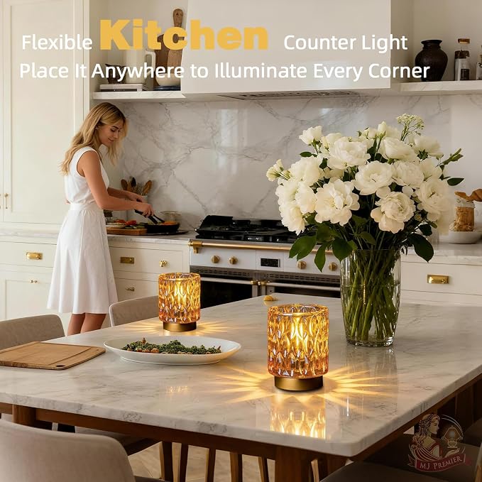 Battery Operated Table Lamps Timer, Mini Crystal Lamp - Image 4