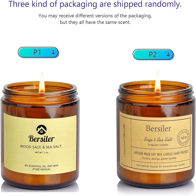 Aromatherapy Candles, Scented Candles, 7 OZ Sage Sea Salt Candles, Stress - Image 6