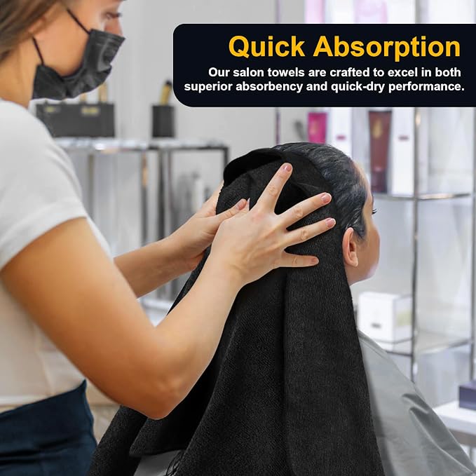 UNIMADE Salon Towels 24 Pack, Microfiber Barber Towels Bulk, Hair-Drying Cloth - Image 4