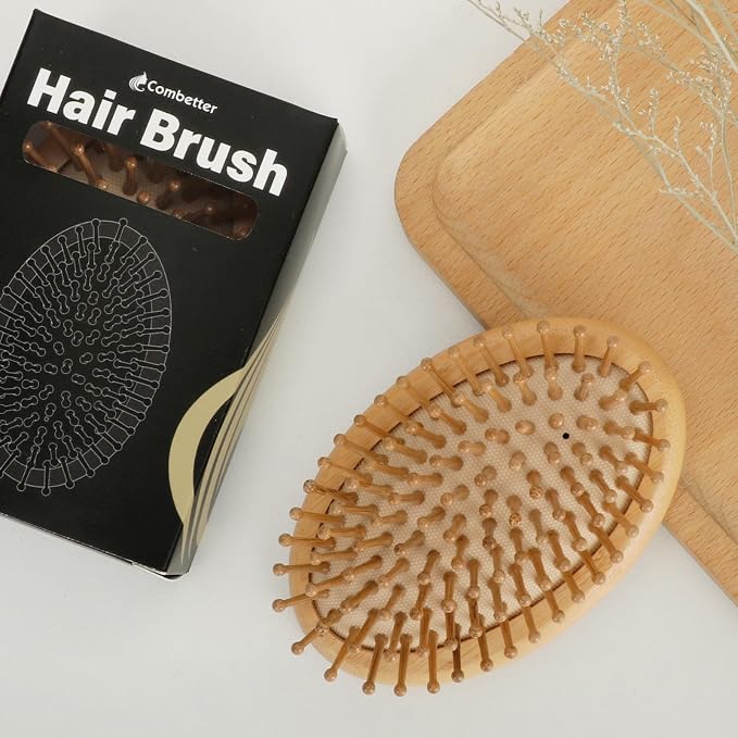 Natural Bamboo Hair Brush for Hair Growth, Massaging Scalp, Detangling Brush - Image 7