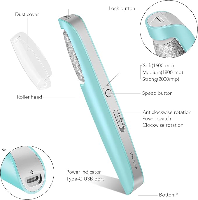 Electric Callus Remover for Feet, Professional Pedicure Kit Foot Scrubber for - Image 5
