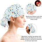 Scrub Caps Women Nursing Hats Floral Flowers - Image 3