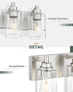 3-Light Bathroom Light Fixtures, Brushed Nickel Vanity Light - Image 2