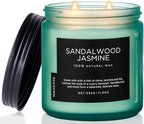 M&SENSE Sandalwood Jasmine Home Scented Candles, 11.6oz Organic Natural Soy Wax by MSENSE