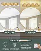 Bathroom Light Fixtures, 5 Light Brushed Gold Vanity Light, 32 Inch Modern Wall - Image 8