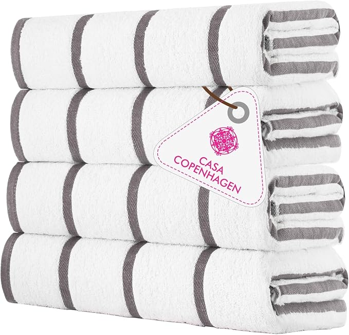 CASA COPENHAGEN Cabana Pool 4Pcs 100% Egyptian Cotton Large Designer Beach by CASACOPENHAGEN
