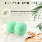 Bath Bombs Salt Balls, Eucalyptus Extract Essential Oils, Moisturizing Dry Skin - Image 2