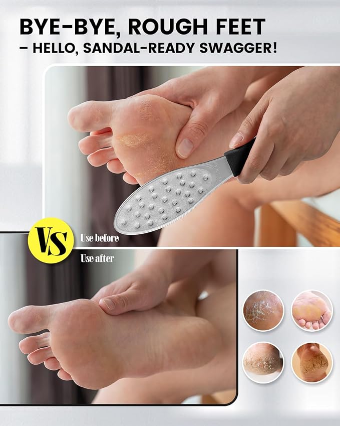 BEZOX Slim Portable Metal Foot File – Double-Sided Callus Remover - Image 4