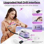 JOSGLOI Electric Nail Drill Professional: 40000RPM Electric Nail File Kit E - Image 6