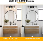 3-Lights Black and Brushed Nickel Bathroom Light Fixtures, Modern Black and - Image 6