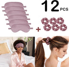 12Pcs Silk Sleep Masks Satin Eye Mask Silky Eyes Cover Blindfold Eyeshade Hair - Image 2