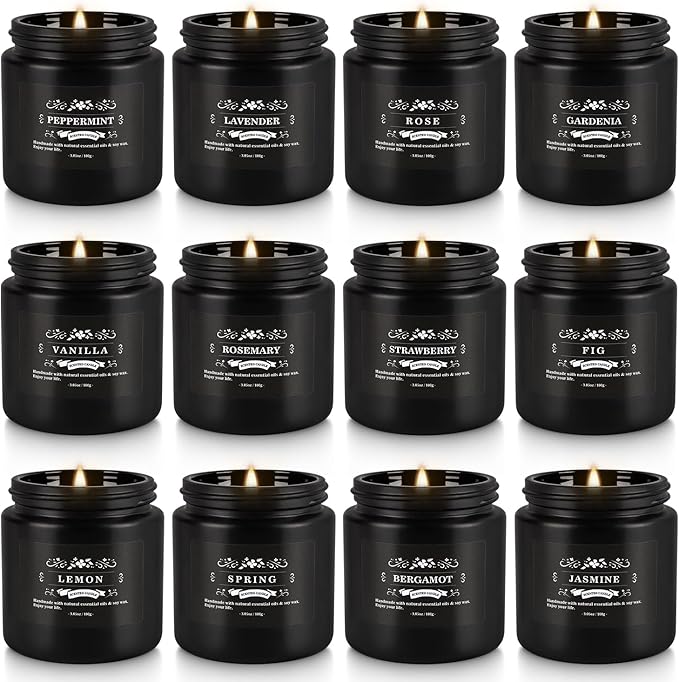 YOROXRG Scented Candles Gifts Set 12 Pack Soy Wax Travel Tin Jar Candles by YOROXRG