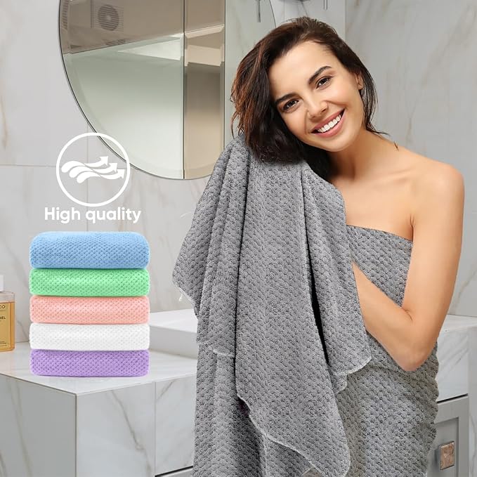 HOMEXCEL 6 Pack Bath Towel Set, Microfiber Ultra Soft Highly Absorbent Bath - Image 5