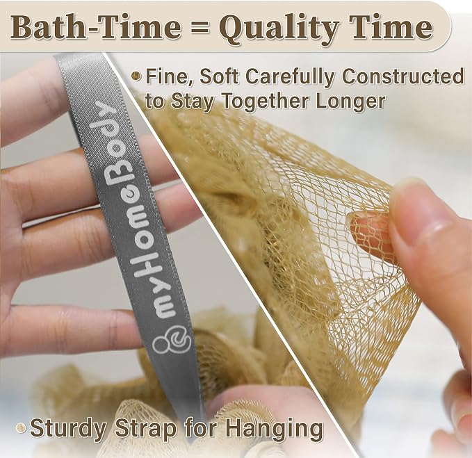 myHomeBody Large 70g Loofah Sponge, Body Scrubber, Bath Sponge, Loofah - Image 3